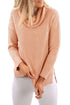 Sexy Pink Cowl Neck Side Split Sweater